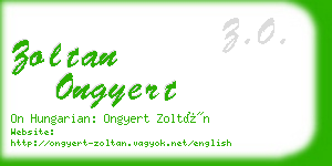 zoltan ongyert business card